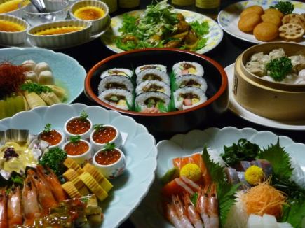 Recommended for working adults! [Large Plate Banquet Course] From 4,000 yen (includes sashimi) 120 minutes with all-you-can-drink, 7 dishes total