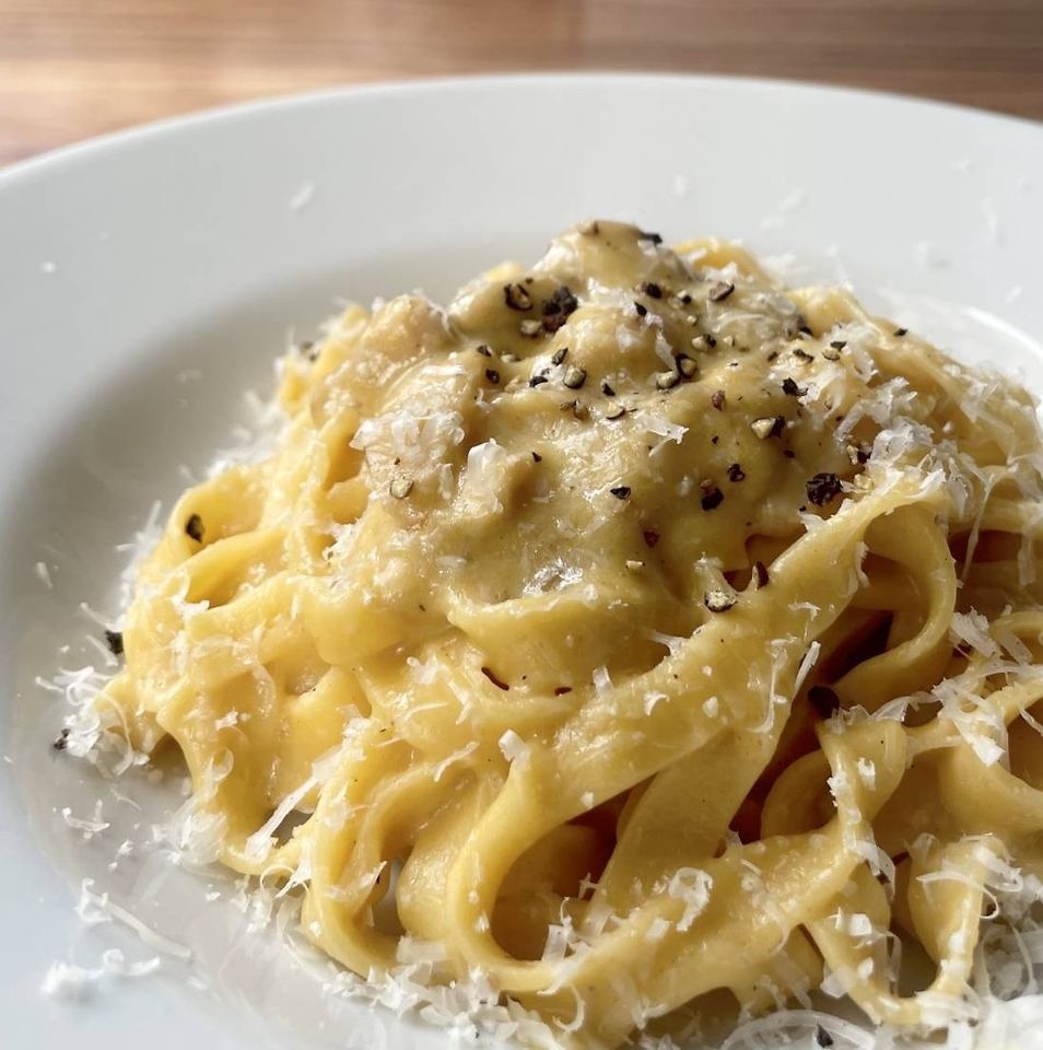 Our specialty Porcini mushroom carbonara! Enjoy with delicious Italian wine...