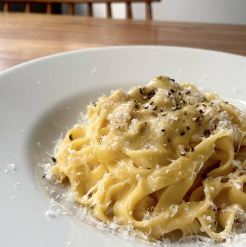 The king of mushrooms! Porcini mushroom carbonara with handmade tagliatelle