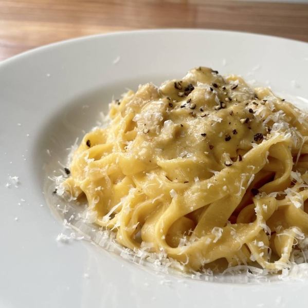 The king of mushrooms! Porcini mushroom carbonara with handmade tagliatelle