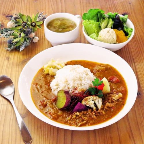 【おすすめランチ】野菜だけで作るやさしい味わい◎彩り野菜のVEGANカレーコース2,100円※要予約