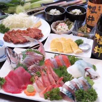 【2時間飲み放題付き】7品コース お刺身5点盛り合わせや旬の一品などを含む 5000円(税込)