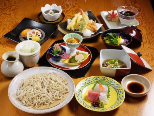 5500 yen course with handmade soba