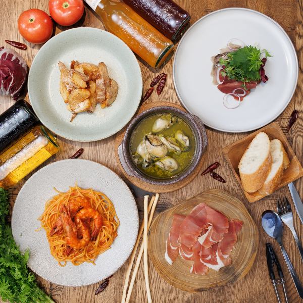 伊酒屋ムイーチおすすめセット3000円(税込)～！イタリアンベースの居酒屋料理が色々楽しめる♪