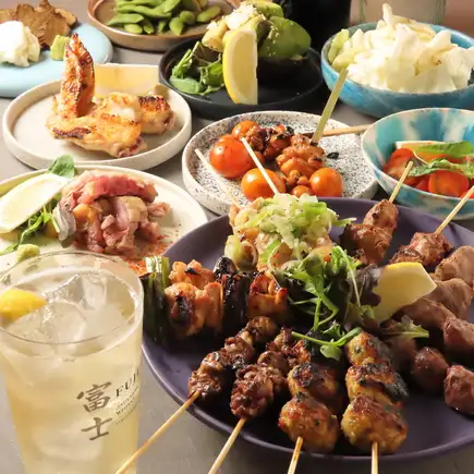 ☆団体宴会☆【150分飲み放題付き！貸切コース】自慢の焼き鳥など全12品+150分飲み放題　6000円