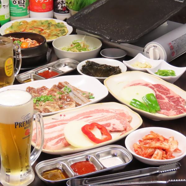 人気のサムギョプサルを気軽に！満足度のコース料理