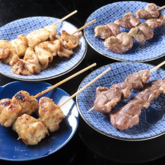 【壹の平日サクのみコース】ねぎま、手羽先煮込みなど全6品＋90分飲み放題⇒4500円(税込)
