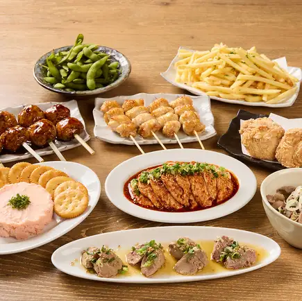 【10月20日起】Sumire烤鸡串套餐【共10道菜，含无限畅饮】，包含Sumire餐厅的热门菜品。
