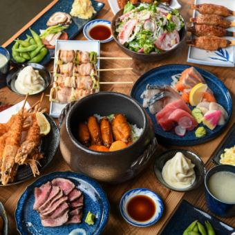 【おすすめ！】知多牛や土鍋、鴨など選素材が彩る贅沢コース＜120分飲み放題＞6000円