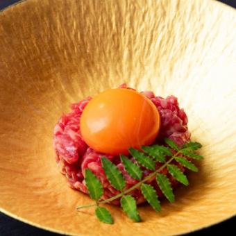 【満腹コース】松永ユッケに黒毛和牛リブロース水菜巻き等全13種類 6000円[150分飲放付8000円]