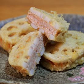 明太子の蓮根挟み揚げ