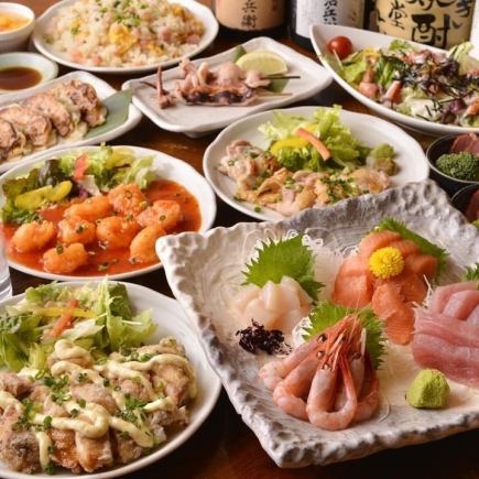 Draft beer included ◎ "Luxury Course" 8 dishes including all-you-can-eat fried monkfish, 3 hours all-you-can-drink included 6580 yen ⇒ 5580 yen