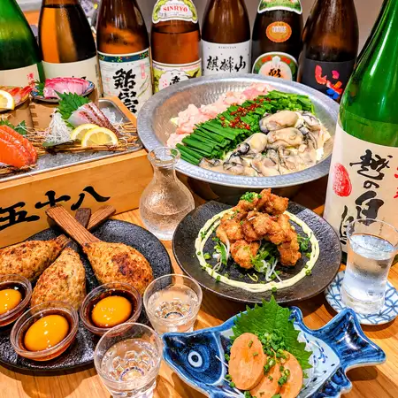 【2026忘年会コース】 牡蠣＆牛もつ鍋と炊き立て釜飯の宴会コース