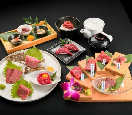 Meat Kaiseki [MIYABI] A luxurious meat kaiseki where you can enjoy everything from beef sashimi to yakiniku ★ Perfect for welcome parties and anniversaries ♪