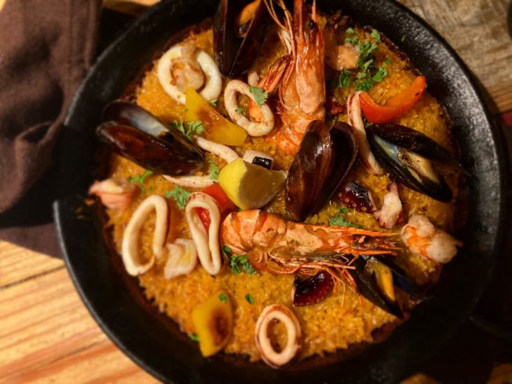 Very popular paella full of delicious seafood