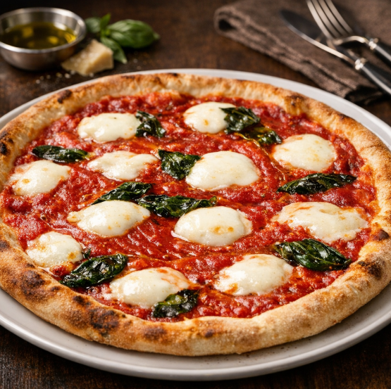 【本格ナポリピザ】500度で焼き上げるもちもち食感