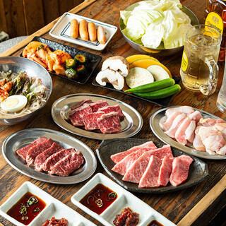 [Meat Course] Includes 120 minutes of all-you-can-drink, and you can enjoy high-quality meat, pork, and chicken to your heart's content.
