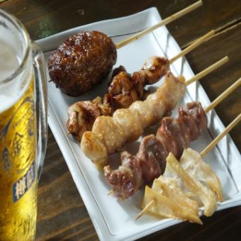 Yakitori Platter [Various skewers Assorted] 5 pieces [Five Assorted]