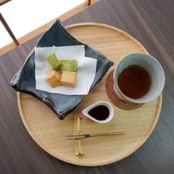 本わらび餅の二種盛り