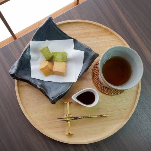 本わらび餅の二種盛り