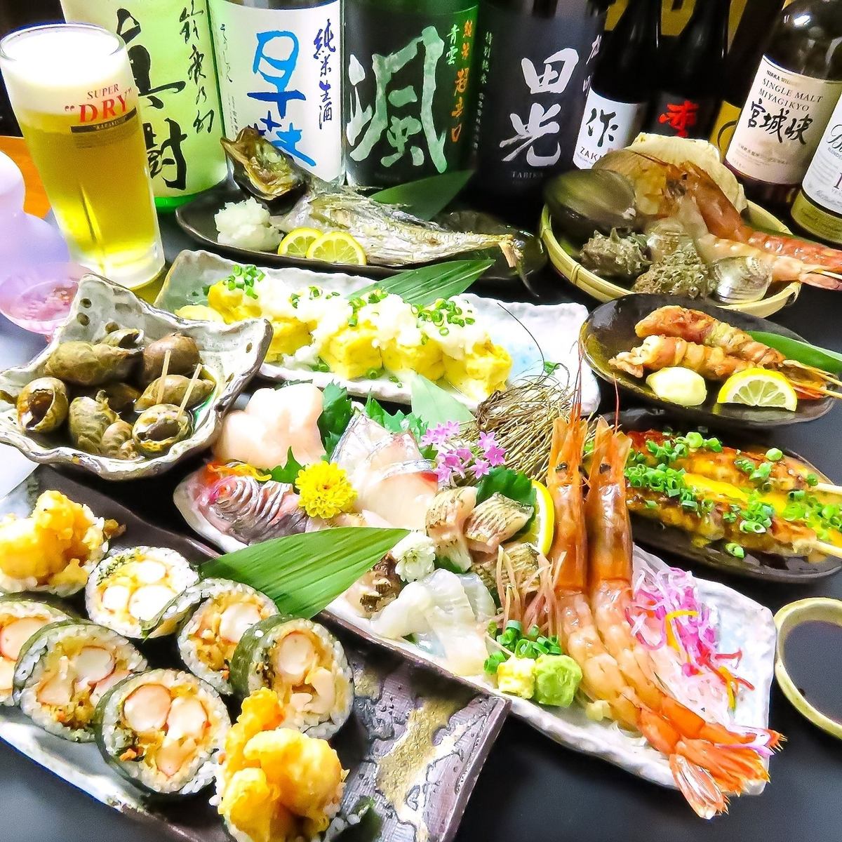 厳選仕入れの海鮮どれも鮮度抜群!心躍る豪快な逸品たちを堪能できる白子飲みの新定番