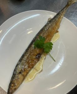 Large Hokkaido saury sautéed in butter
