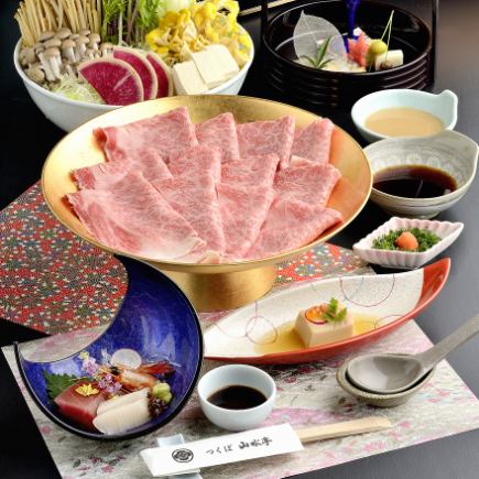 【個室】プレミアム級の霜降り!大鍋を囲んで...常陸牛しゃぶしゃぶ・12,100円コース