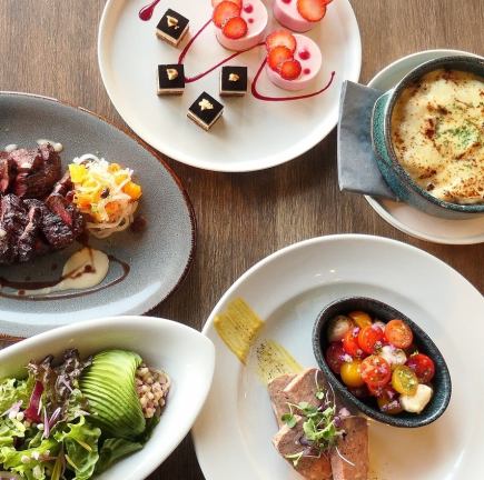 大皿シェアPLAN 牛肉のメインとトリュフ香るニョッキグラタン!!+2時間飲み放題(LO30分前)