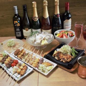 [Sunday to Thursday only] 90-minute LO all-you-can-drink specialty course where you can enjoy Kanji chicken to the fullest, including chicken sashimi, grilled rare parts, and rare liver.