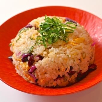 青じそと柴漬けのあっさりチャーハン