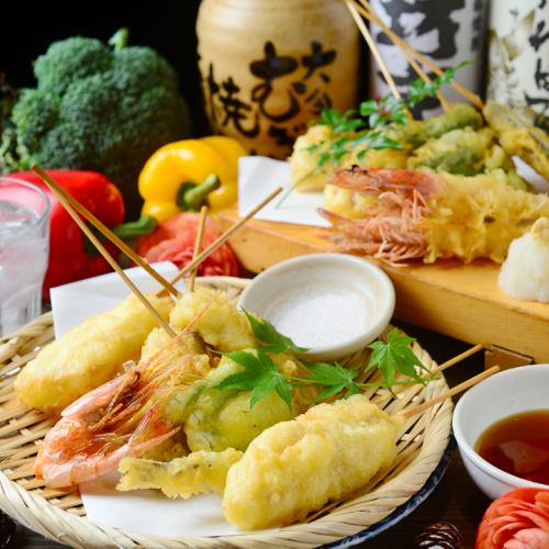 Assortment of seven types of tempura