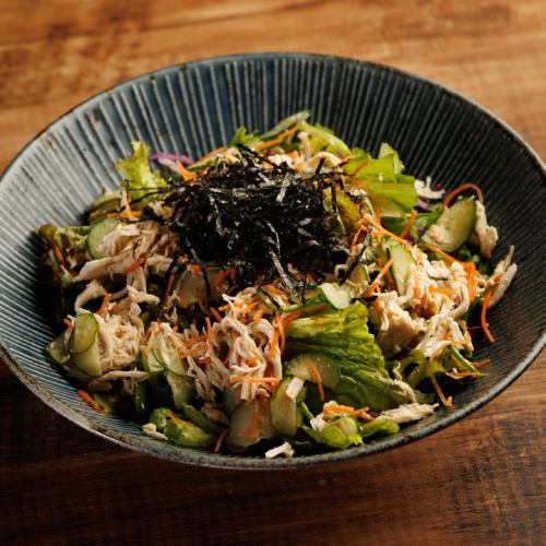 鶏ササミのわさびポン酢サラダ