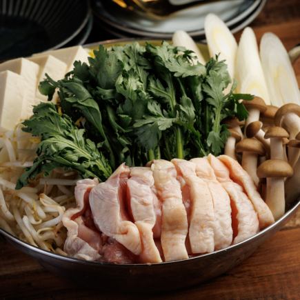 【2.5H飲放題】水炊き鍋・鶏刺し・とり天など全6品！『満喫コース』5500円⇒4500円