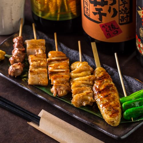 All-you-can-eat charcoal yakitori ♪