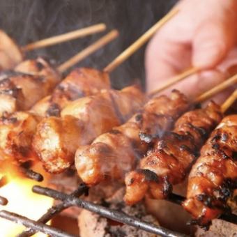 【焼き鳥食べ放題】3時間飲み放題付「鳥物語焼き鳥全27品コース」【4500円→3500円】