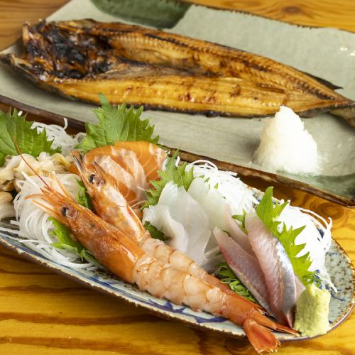 [Fresh] Grilled Atka mackerel and sashimi 1,500 yen each (tax included)