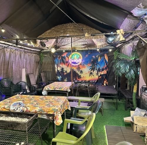 雨でも大丈夫！全天候対応のBBQ会場です