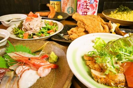 【雄大の定番コース】 生付120分飲み放題　鶏モモレッグ揚げ付　全7品　5150円→4600円（税込）