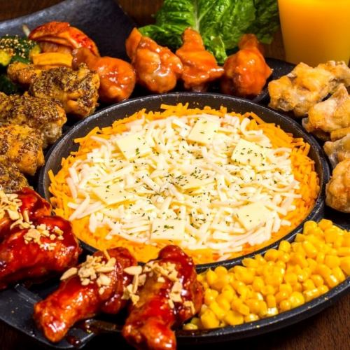 New Korean wave! 4 kinds of UFO chicken with melted cheese!