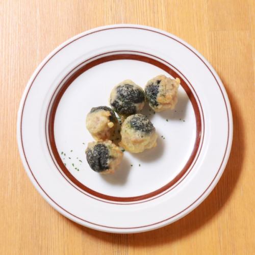 Fritted meat stuffed olives