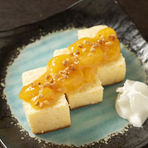 Nagasaki Castella Ice Cream with Mango Sauce