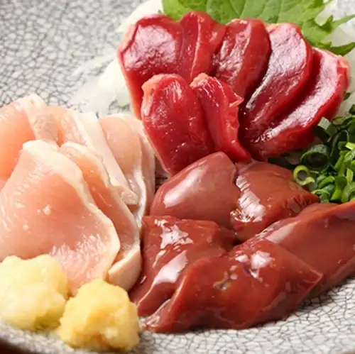鶏刺し3種盛り
