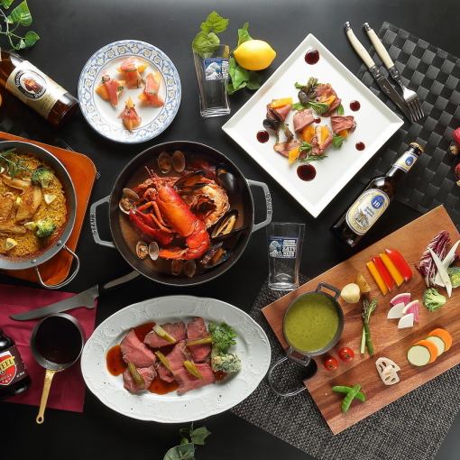 【堪能コース】2時間飲み放題付き！グリルソーセージや、サーロインステーキなど。全6品コース