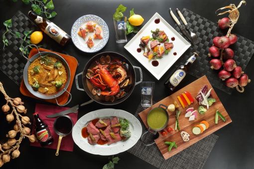 【堪能コース】3時間飲み放題付き!グリルソーセージや、サーロインステーキなど。全6品コース