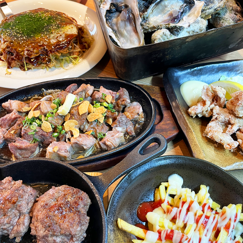 ★120 minutes 7000 yen★ Skirt steak, oysters and oyster course!! [All-you-can-drink included]