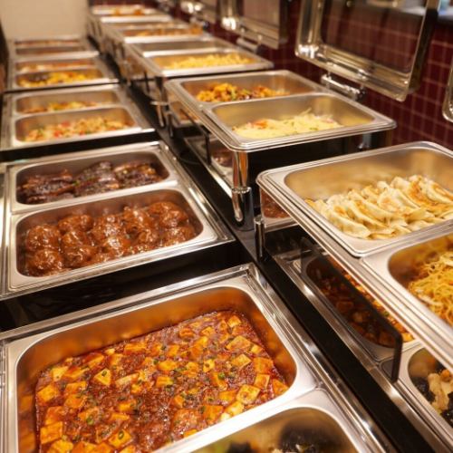 【土日祝ランチビュッフェ】海老チリ・麻婆豆腐・小籠包など人気メニュー全40品＋ソフトドリンク飲み放題