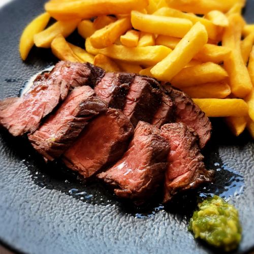 牛ハラミ肉のステーキ～刻みわさびソース～