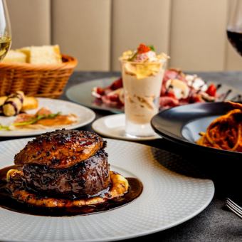 歌舞伎座コース【料理のみ】名物！牛フィレ肉とフォアグラのロッシーニなど【7品6500円】