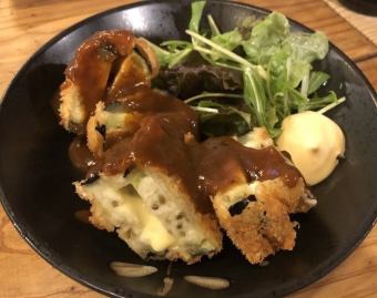 なすチーズはさみあげ