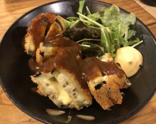 なすチーズはさみあげ